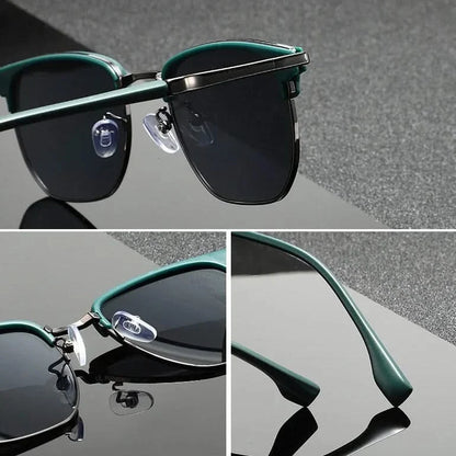 Dames Zonnebril Clubmaster Model Metalen Frame