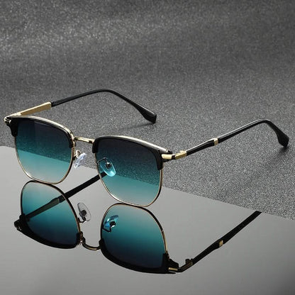 Dames Zonnebril Clubmaster Model Metalen Frame