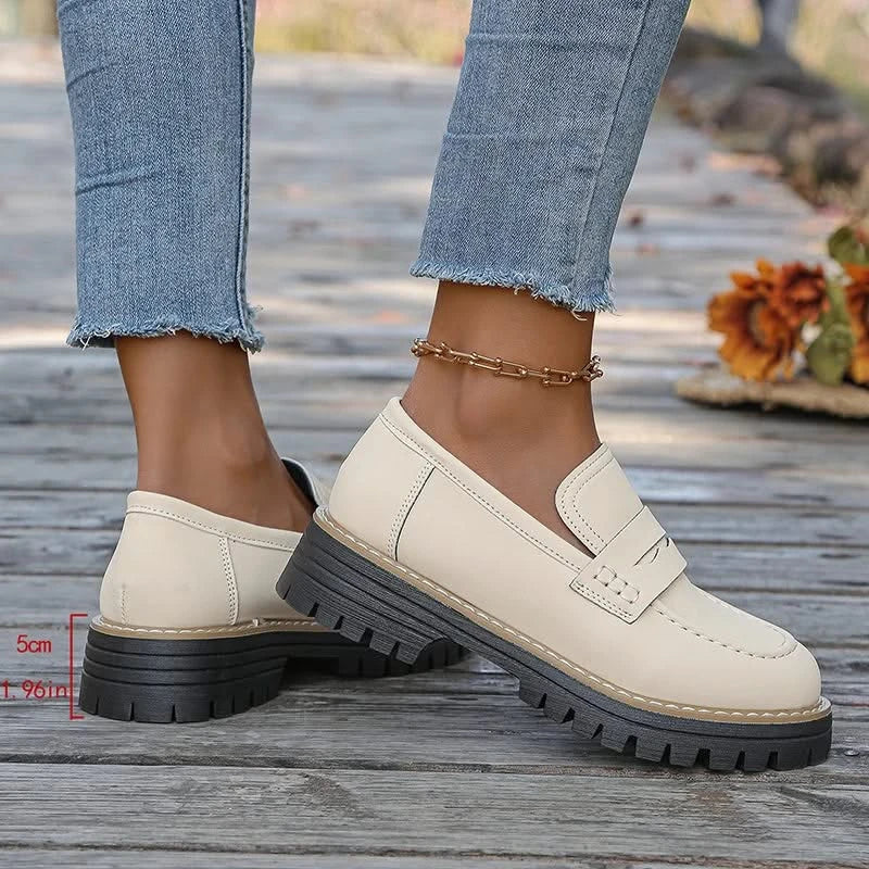 Dames Suède Loafers met Platformzool