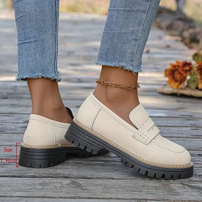 Dames Suède Loafers met Platformzool
