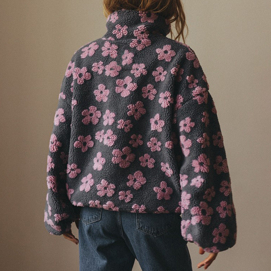 Dames Fleece Sweatshirt met Grote Zak – Zwart, Casual en Comfortabel voor Koude Dagen