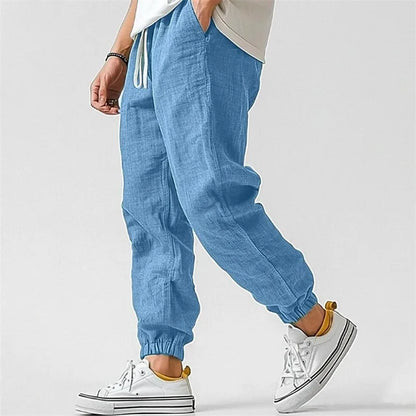 Dames Joggingbroek Linnen Blend met Trekkoord en Boord