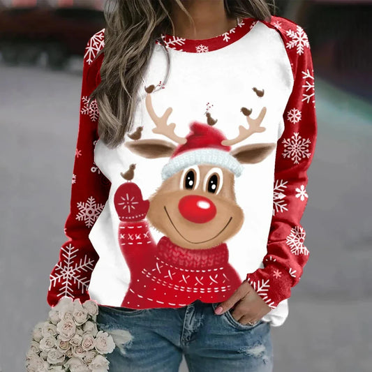 Unisex Kersttrui met Rendierpatroon – Warme Gebreide Christmas Sweater voor Feestdagen