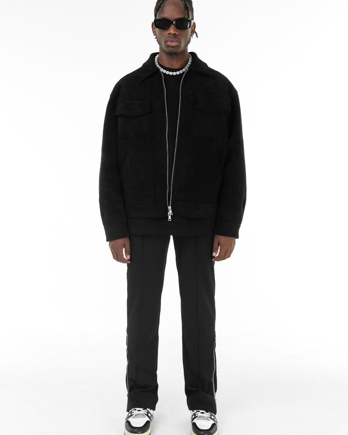 Heren Field Jacket Veganistisch Suède met Functionele Zakken