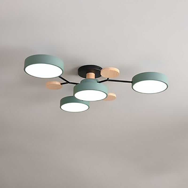 Scandinavische Ronde LED Plafondlamp – Semi-Inbouw Takdesign