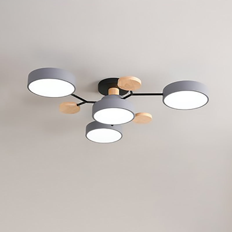 Scandinavische Ronde LED Plafondlamp – Semi-Inbouw Takdesign