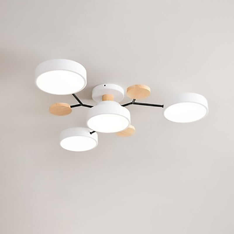Scandinavische Ronde LED Plafondlamp – Semi-Inbouw Takdesign