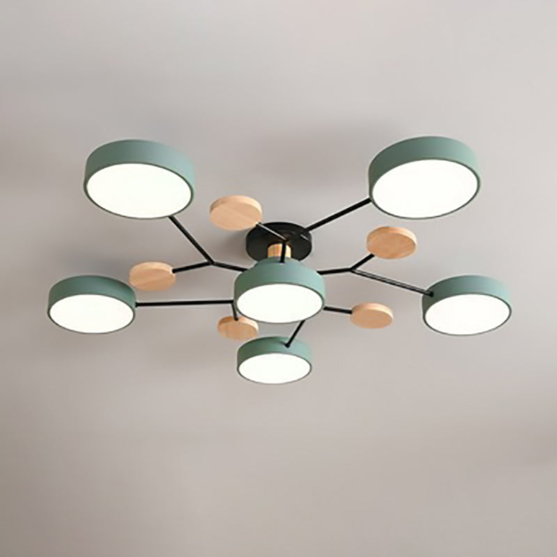 Scandinavische Ronde LED Plafondlamp – Semi-Inbouw Takdesign