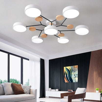 Scandinavische Ronde LED Plafondlamp – Semi-Inbouw Takdesign