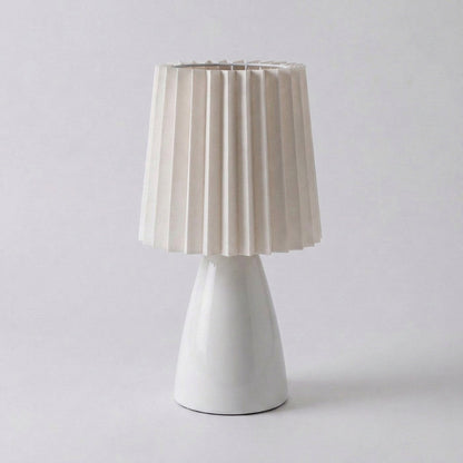 scandinavian ceramic pleated table lamp