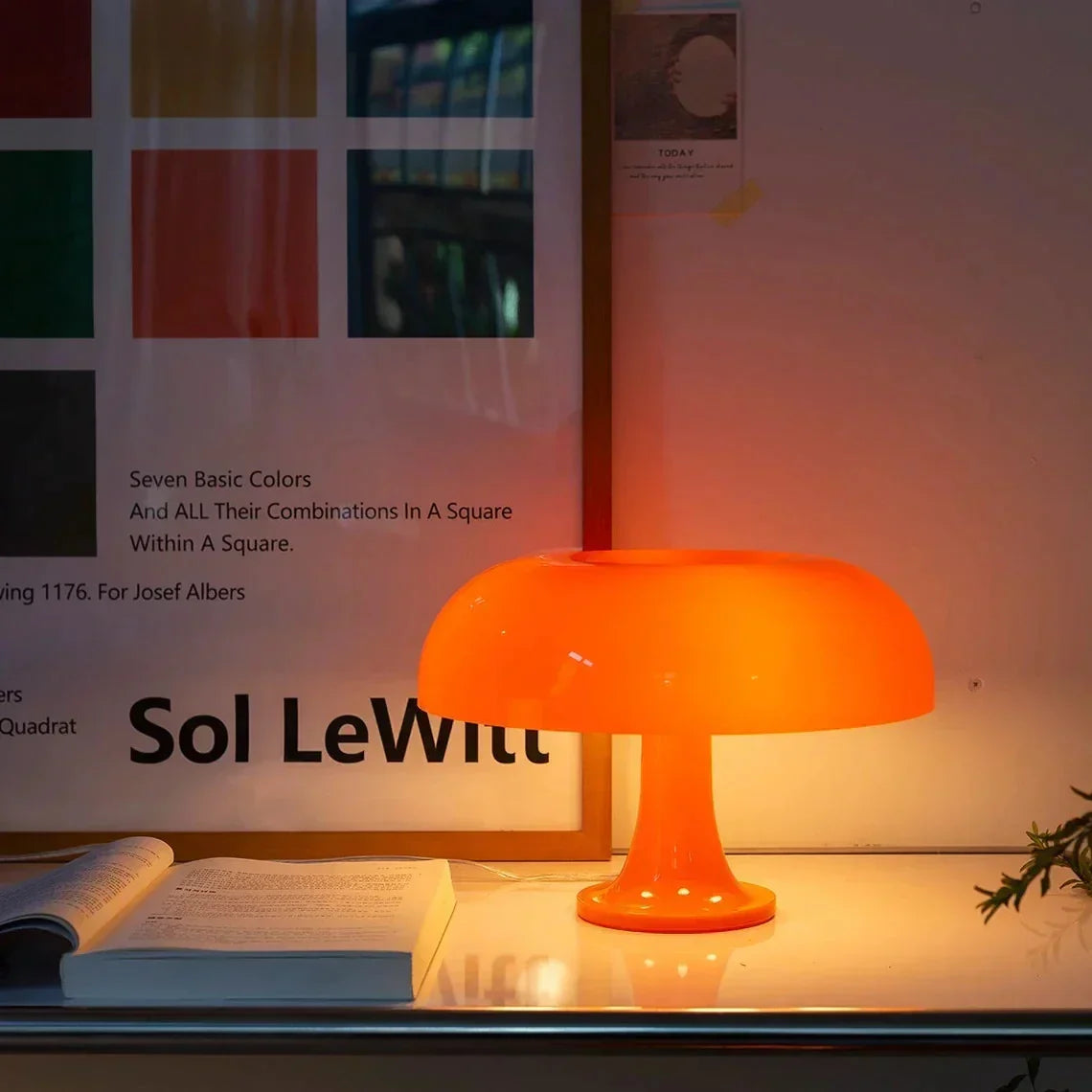 Tafellamp Paddenstoel Scandinavisch Design - Opaal Kap
