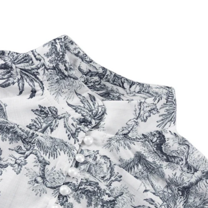 Elin - Trendy Puff Mouwen Plooi Jurk voor de Zomer
