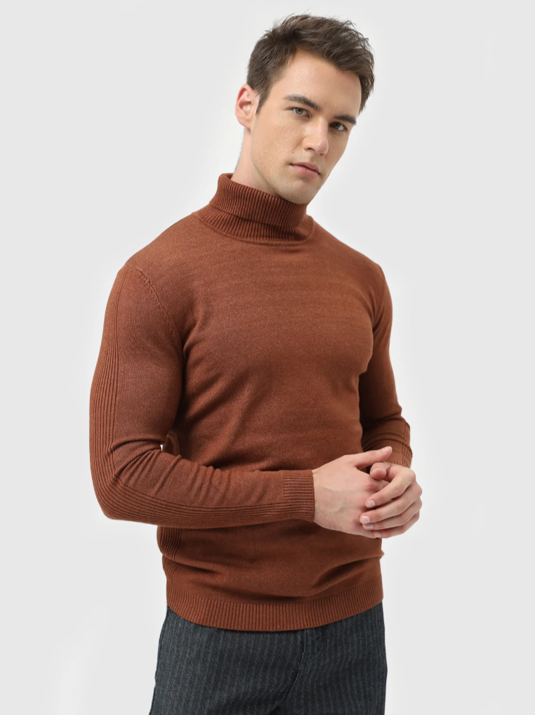 Heren Coltrui Fijngebreid – Zachte Gebreide Pullover