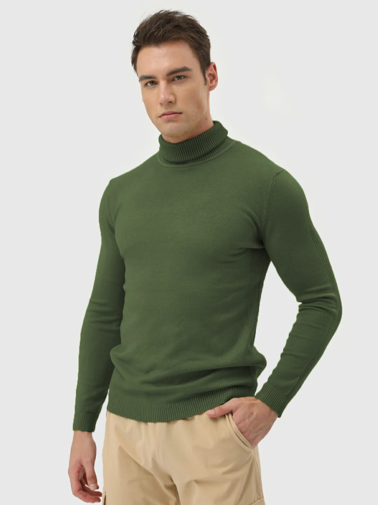 Heren Coltrui Fijngebreid – Zachte Gebreide Pullover