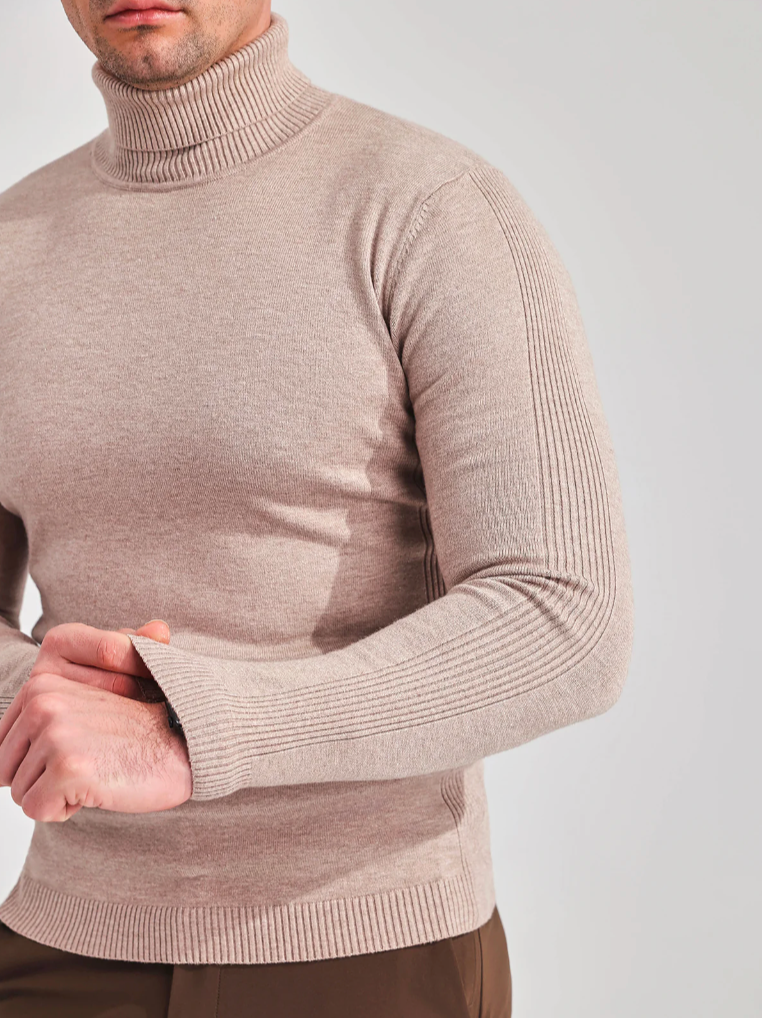 Heren Coltrui Fijngebreid – Zachte Gebreide Pullover