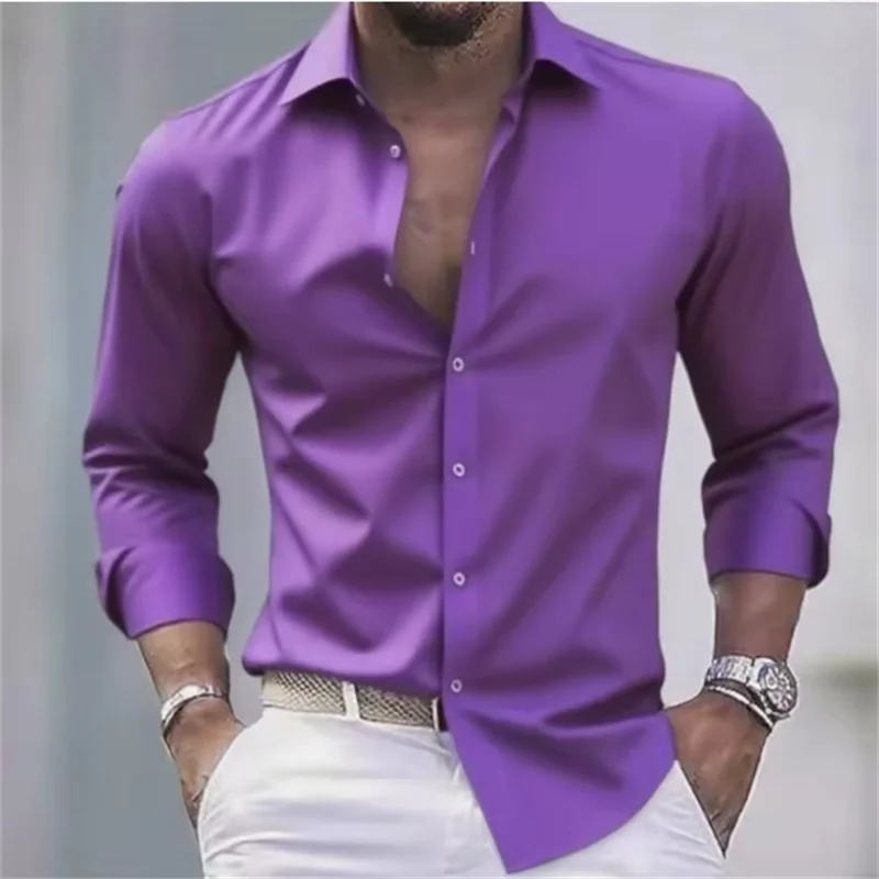 Heren Overhemd Slim Fit met Knopen - Lange Mouw