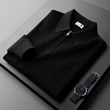 Heren Quarter-Zip Trui met Wafelstructuur