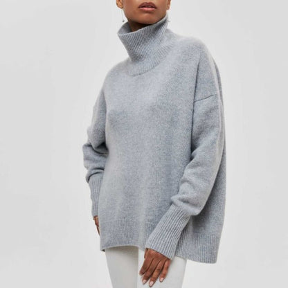 Dames Gebreide Coltrui – Hoge Col Rollneck Trui, Winter, Lange Mouwen, Casual & Business
