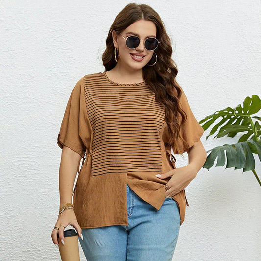 Elvira - Gestreept T-shirt met Zijsplit