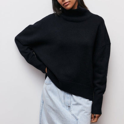 Dames Gebreide Coltrui – Hoge Col Rollneck Trui, Winter, Lange Mouwen, Casual & Business