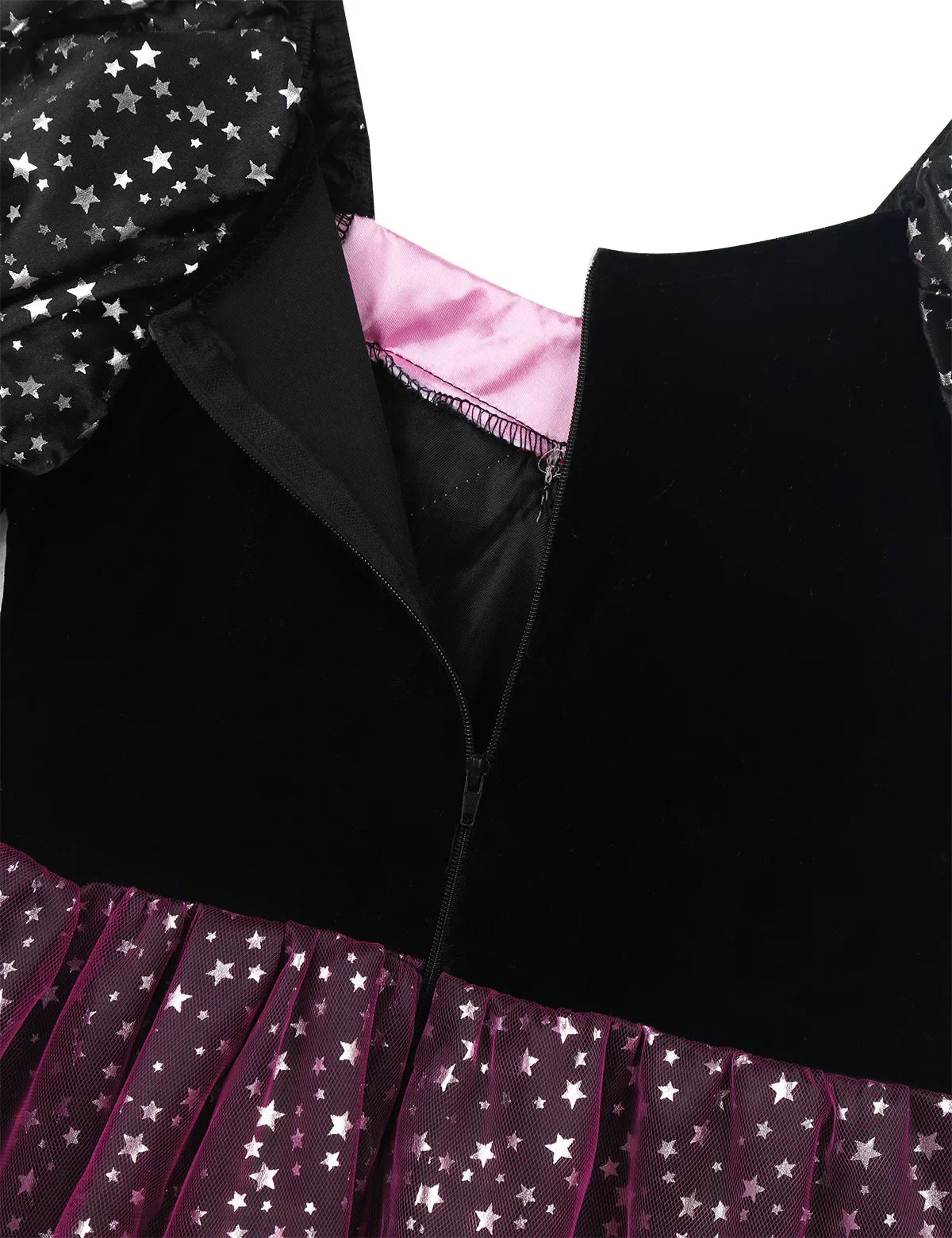 Witch costume dress close-up fabric and lace detail