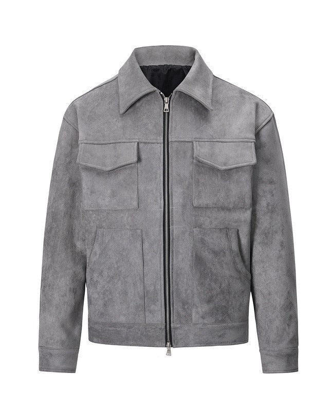 Heren Field Jacket Veganistisch Suède met Functionele Zakken