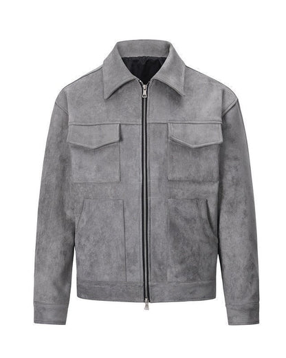 Heren Field Jacket Veganistisch Suède met Functionele Zakken