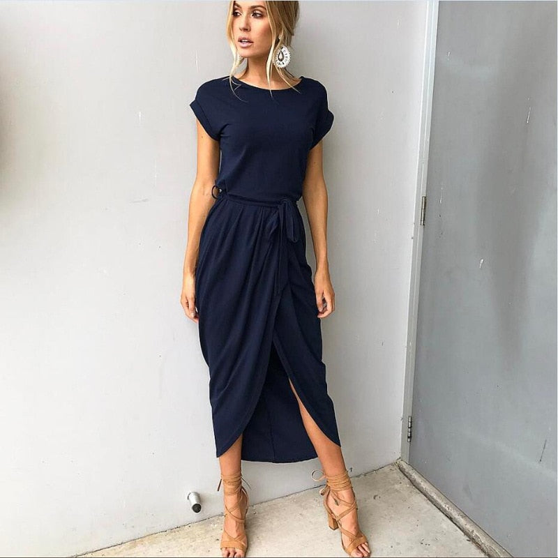 Nina - Stijlvolle Maxi Jurk met Split