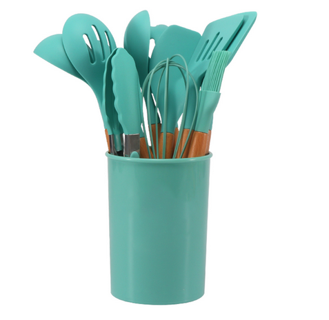 Silicone Cooking Utensils Set - 12pc Heat Resistant Kitchen Tools 7