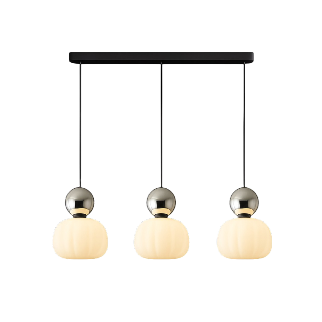 Art Deco Hanglamp met Acrylen Kap en Gelakte Bol