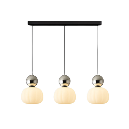 Art Deco Hanglamp met Acrylen Kap en Gelakte Bol