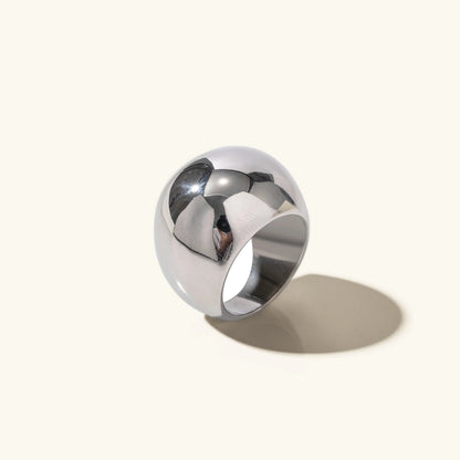 Dames Statement Ring Dome Vergulde Band