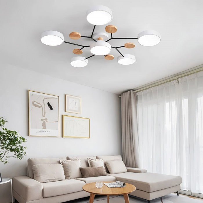 Scandinavische LED Plafondlamp met Armen – 4 tot 7 Lichtpunten