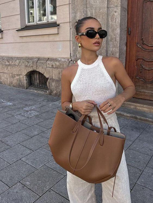 Noa - Stoere Vintage Leren Tote Bag
