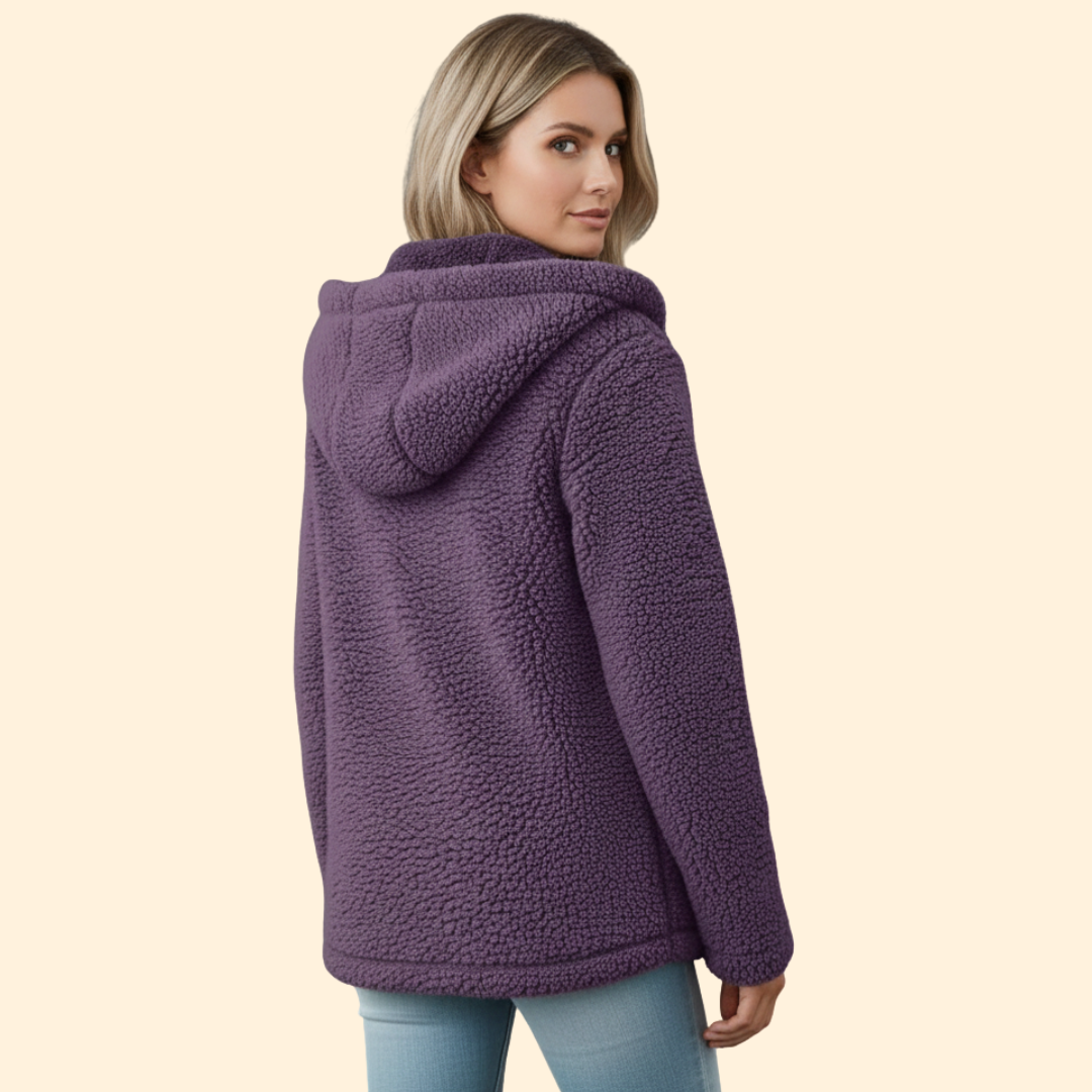 Dames Teddy Jas met Capuchon - Fleece Winterjas