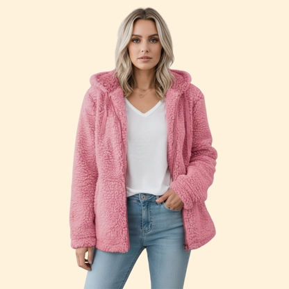 Dames Teddy Jas met Capuchon - Fleece Winterjas
