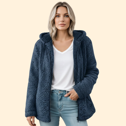 Dames Teddy Jas met Capuchon - Fleece Winterjas