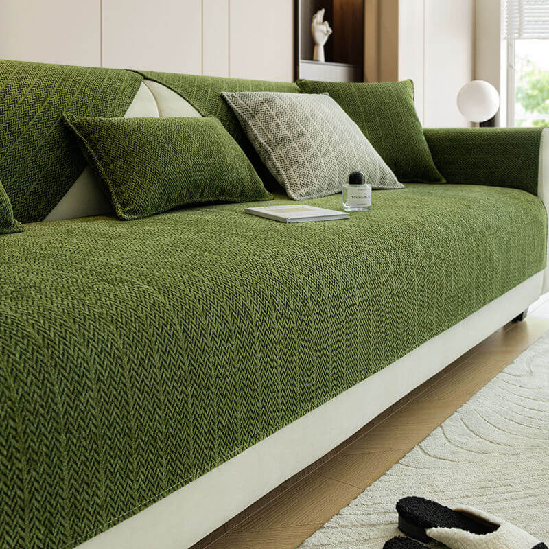 Bankhoes Chenille Anti-Slip - Huisdiervriendelijk & Wasbaar