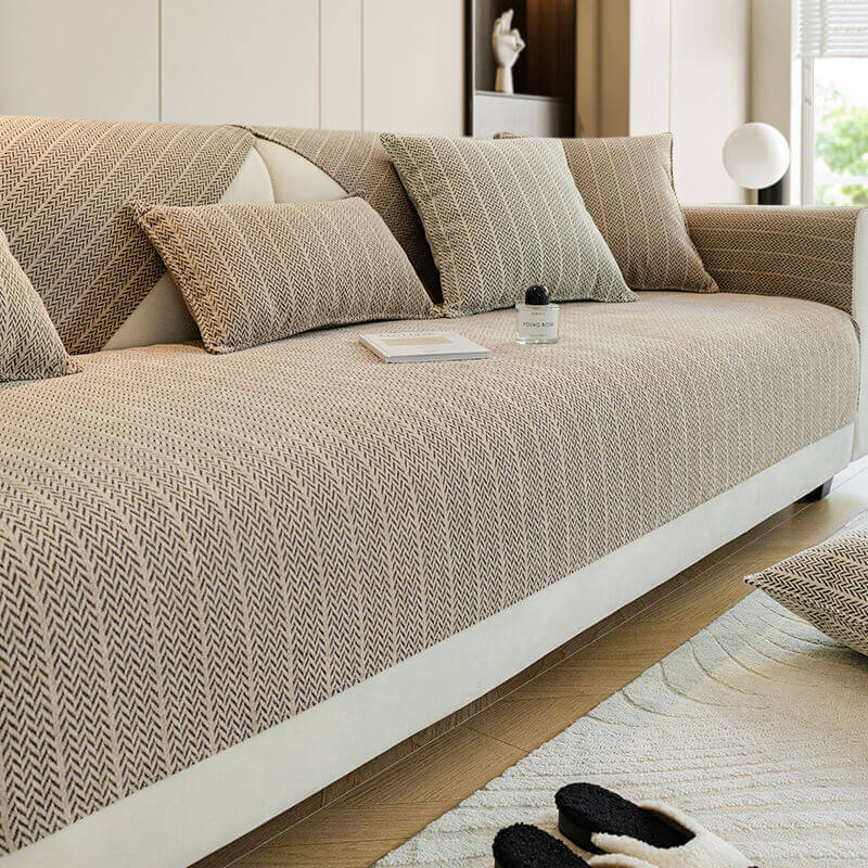 Bankhoes Chenille Anti-Slip - Huisdiervriendelijk & Wasbaar