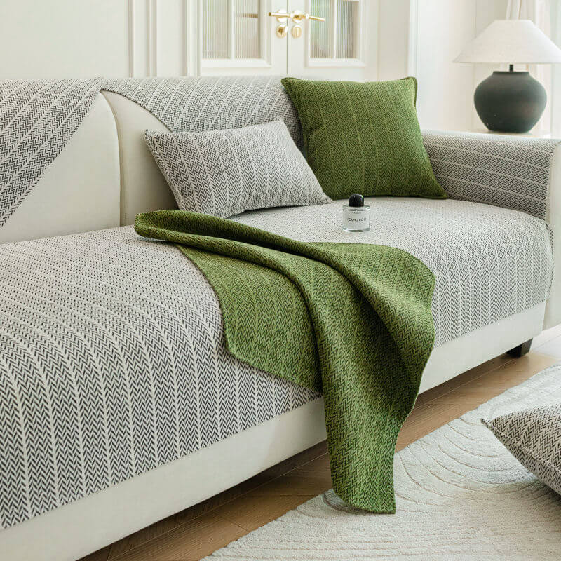 Bankhoes Chenille Anti-Slip - Huisdiervriendelijk & Wasbaar