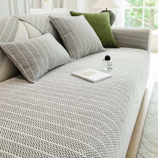 Bankhoes Chenille Anti-Slip - Huisdiervriendelijk & Wasbaar