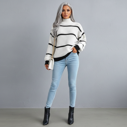 Sophie - Stijlvolle Gestreepte Coltrui voor Vrouwen