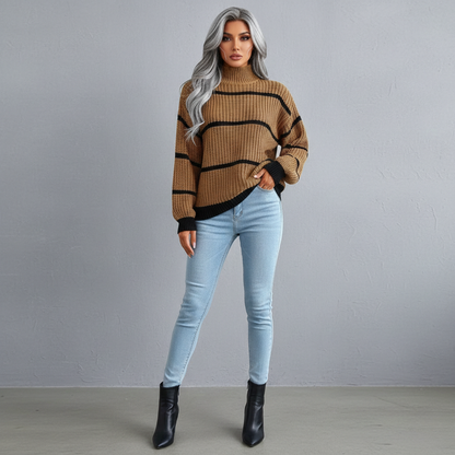 Sophie - Stijlvolle Gestreepte Coltrui voor Vrouwen