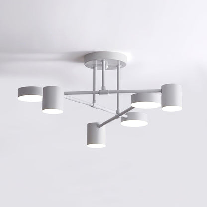 Plafondlamp Sputnik Design met Kruisende Armen en Cilindrische Lichtpunten