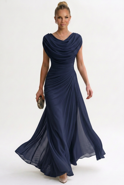 Dames Maxi Jurk Mouwloos met Ronde Hals