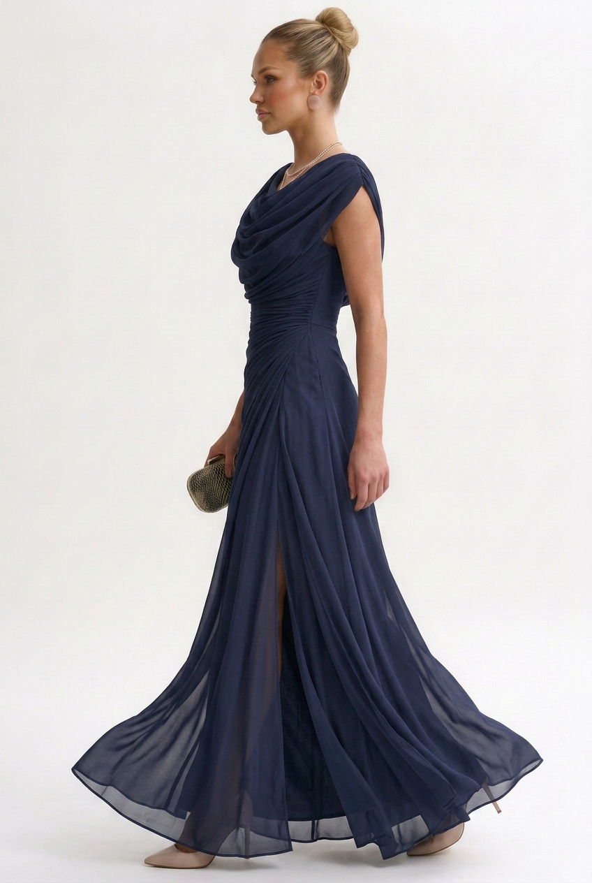 Dames Maxi Jurk Mouwloos met Ronde Hals