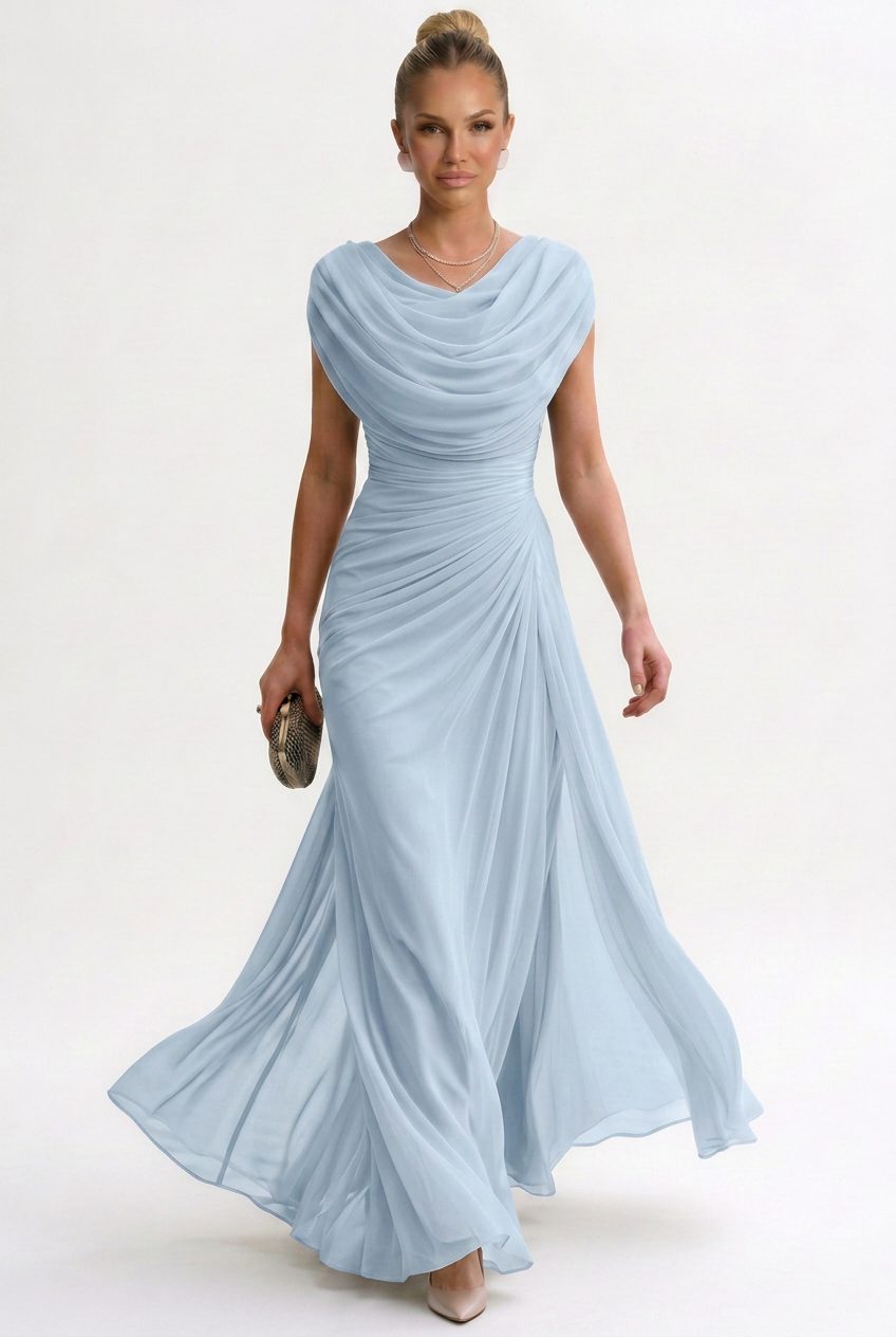 Dames Maxi Jurk Mouwloos met Ronde Hals