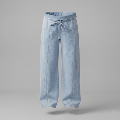 Dames Positiejeans Wide Leg met Verstelbare Taille