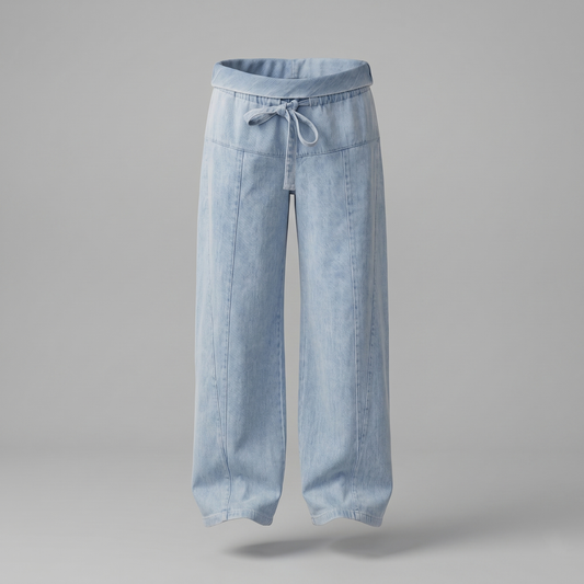 Dames Positiejeans Wide Leg met Verstelbare Taille