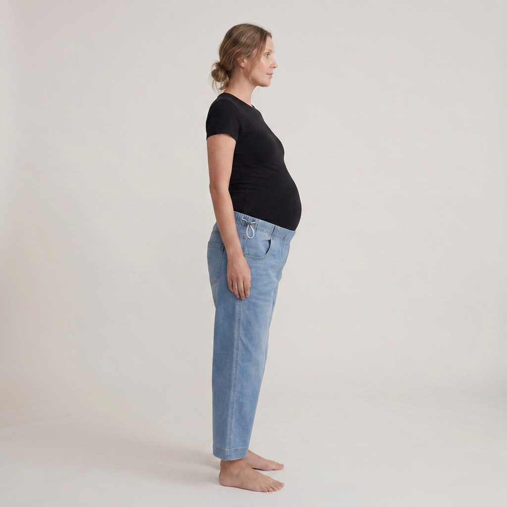 Dames Positiejeans Wide Leg met Verstelbare Taille